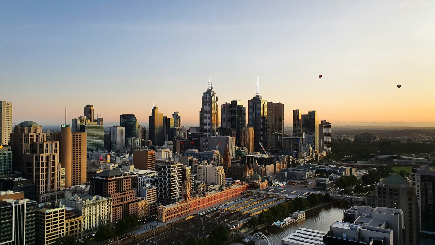 Melbourne CBD skyline by day, where the major Australian banks have their headquarters.
